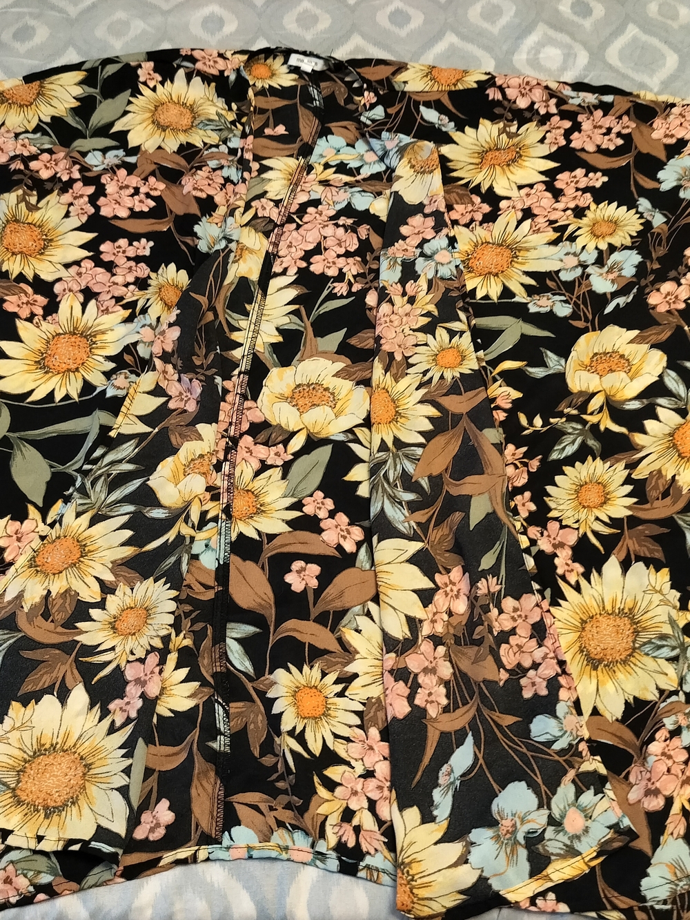 Maurices Black Floral Sunflower Duster